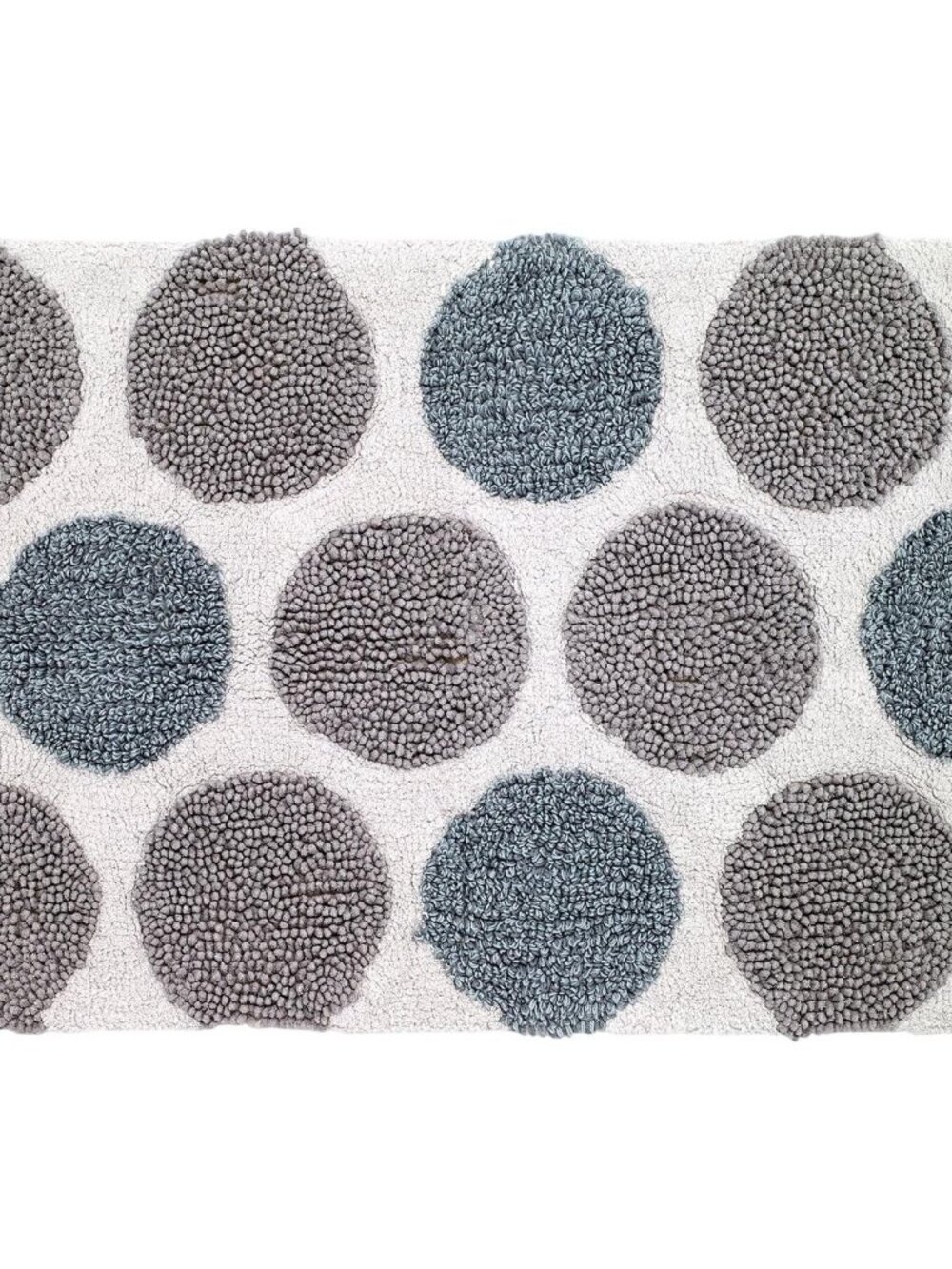 NWT Avanti Dotted Circle Bath Rug Mat Rectangle Shiny White Gray Multi 20 x 30